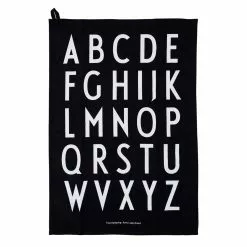Design Letters Classic Küchenhandtuch 2-er Set, Schwarz