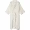Ferm LIVING Field Bademantel One Size, Altweiß / Chocolate