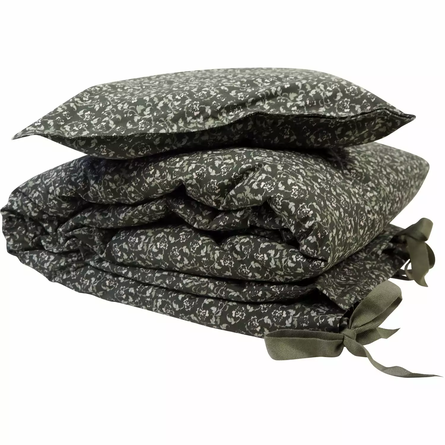 Garbo & Friends Floral Moss Baby Bedset, Dark Moss Green 2 Garbo & Friends Floral Moss Baby Bedset, Dark Moss Green – Bild 2