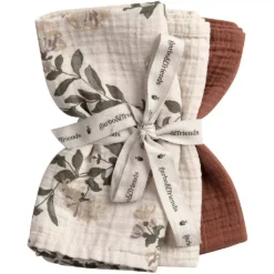 Garbo & Friends Honeysuckle Muslin Spucktücher 40x40 Cm, 3-er Set