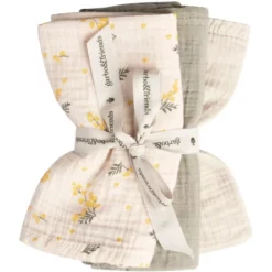 Garbo & Friends Mimosa Muslin Spucktücher 3-er Set, 40X40 Cm