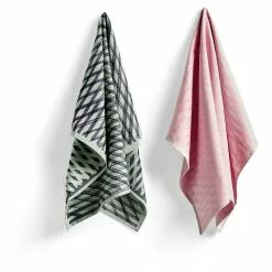 Hay S&B Marker Diamond Geschirrtuch, Grau, 2-er Set