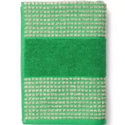 Juna Check Handtuch 140x70 Cm, Grün/Sandfarben