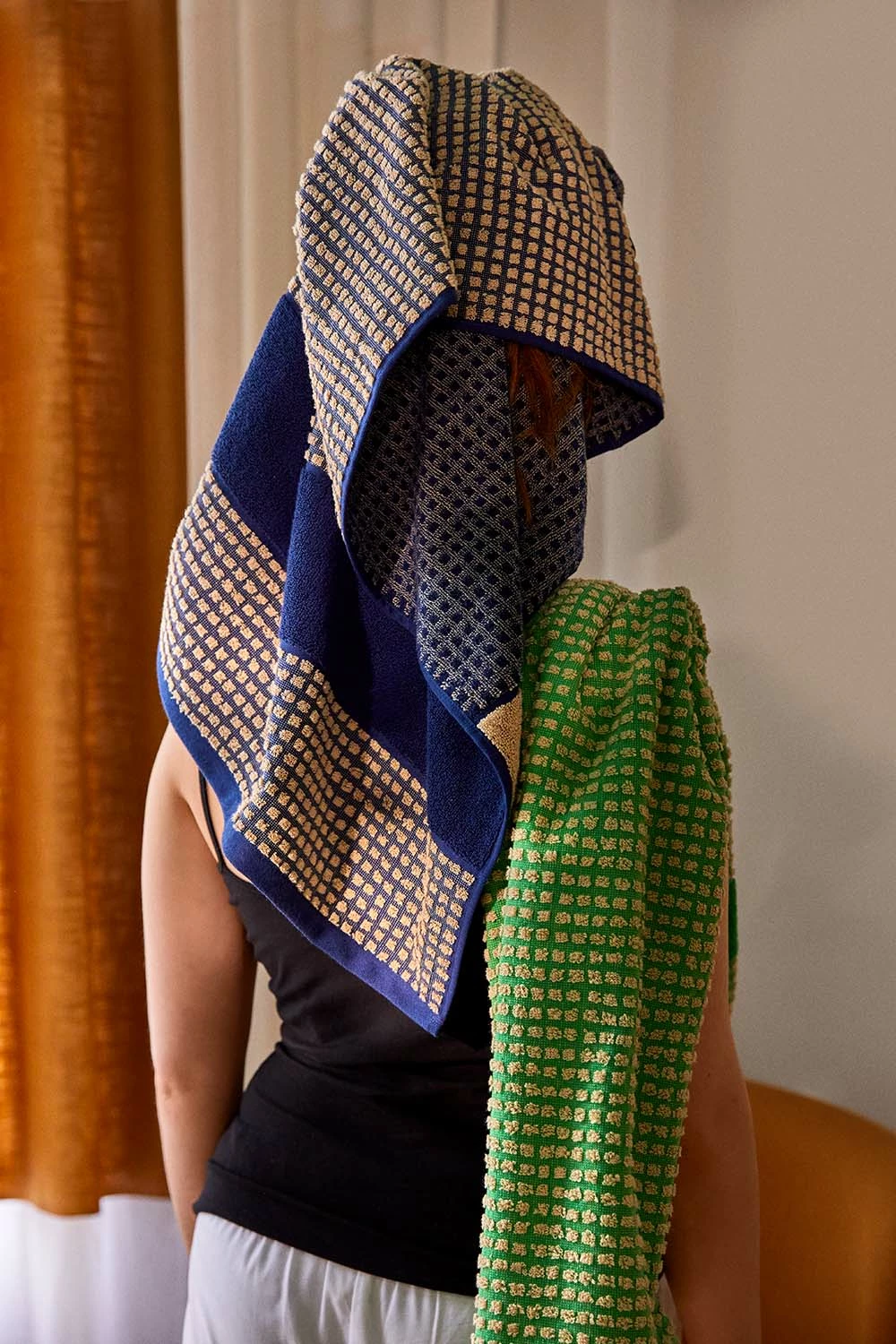 Juna Check Handtuch 50x100 Cm, Dunkelblau/Sandfarben 6 Juna Check Handtuch 50x100 Cm, Dunkelblau/Sandfarben – Bild 6