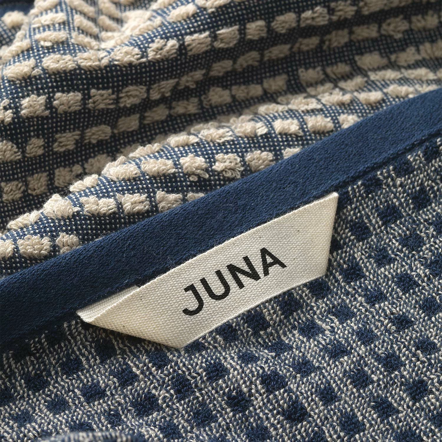 Juna Check Handtuch 50x100 Cm, Dunkelblau/Sandfarben 3 Juna Check Handtuch 50x100 Cm, Dunkelblau/Sandfarben – Bild 3
