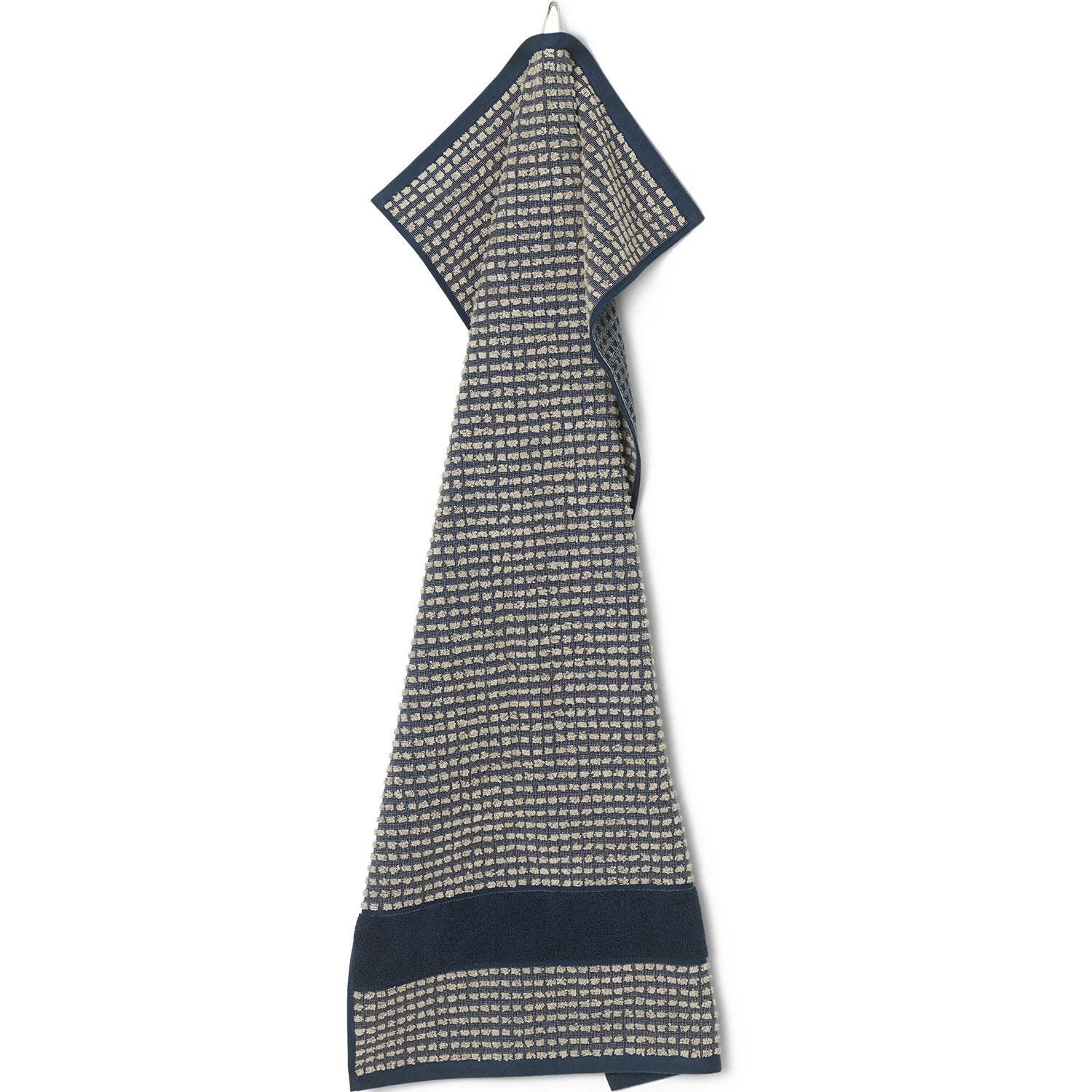 Juna Check Handtuch 50x100 Cm, Dunkelblau/Sandfarben 4 Juna Check Handtuch 50x100 Cm, Dunkelblau/Sandfarben – Bild 4