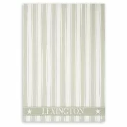 Lexington Icons Baumwollköper-Geschirrtuch Mit Streifen, Salbeigrün/Weiß
