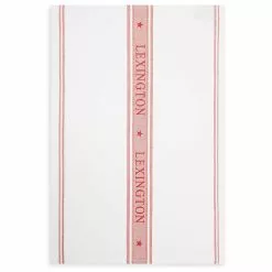 Lexington Icons Jacquard Star Geschirrtuch, Weiß / Rot