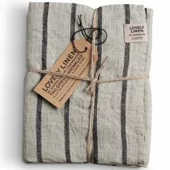 Lovely Linen Misty Geschirrtuch, Black Stripe