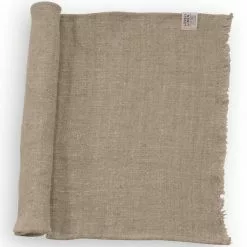 Lovely Linen Rustic Raw Tischläufer, Natural Beige