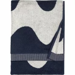 Marimekko Lokki Handtuch Dunkelblau / Off-white, 50x70 Cm