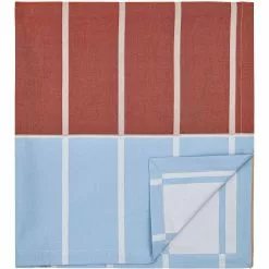 Marimekko Tiiliskivi Tischdecke Braun/Beige / Hellblau, 156x250 Cm