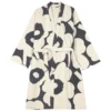 Marimekko Unikko Bademantel Altweiß/Charcoal, M