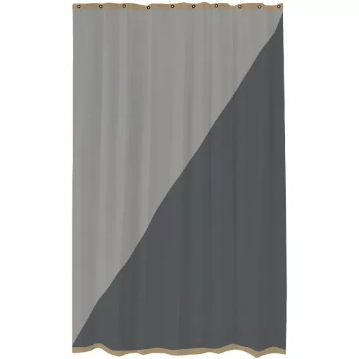 Mette Ditmer Duet Duschvorhang Hellgrau, 150x200 Cm -Kindertextilien Verkäufe mette ditmer duet shower curtain w150xl200 cm light grey 0