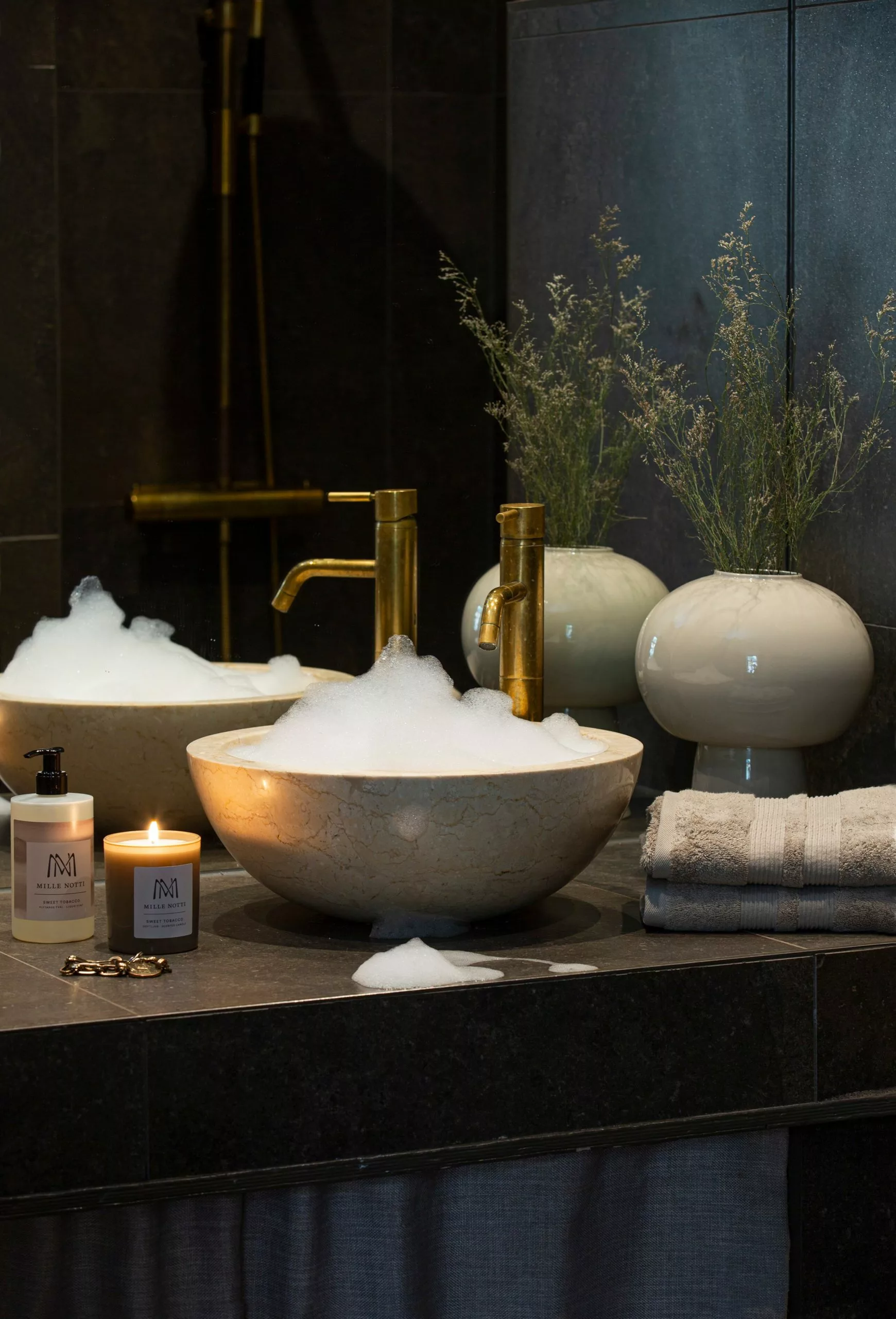 Mille Notti Fontana Handtuch 30x50cm, Hellbraun EKO 3 Mille Notti Fontana Handtuch 30x50cm, Hellbraun EKO – Bild 3