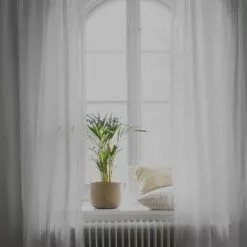 Mimou Grace Vorhang Schlicht Breite 140x290 Cm, Weiß