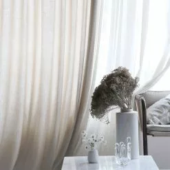 Mimou Studio Vorhang Doppelt Breite Naturweiß, 290x250 Cm