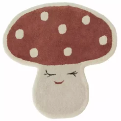 OYOY Malle Mushroom Teppich 75x77 Cm, Rot