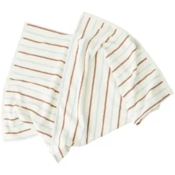 OYOY Raita Handtuch 100x150 Cm, Karamell/Eisblau