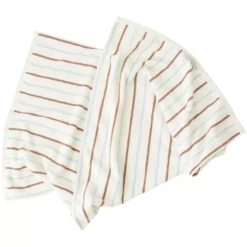 OYOY Raita Handtuch 140x70 Cm, Karamell/Eisblau