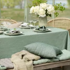 Recycled By Wille Hedvig Tischdecke Behandelt 140x310 Cm Chambray, Grün -Kindertextilien Verkäufe recycled by wille hedvig tischdecke behandelt 140x310 cm chambray 3