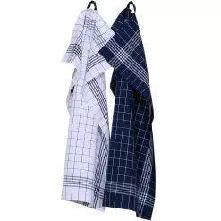 Recycled By Wille Astrid Geschirrtuch 2-er Set 50x70 Cm, Blau/Weiß