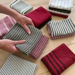 Recycled By Wille Astrid Geschirrtuch 2-er Set 50x70 Cm, Olivgrün/Weiß -Kindertextilien Verkäufe recycled by wille kokshandduk 2 pack astrid 50x70 bla vit vit bla 5