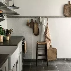 Tell Me More Gingham Taillien Schürze, Biscuit -Kindertextilien Verkäufe tell me more apron linen gingham natural 4